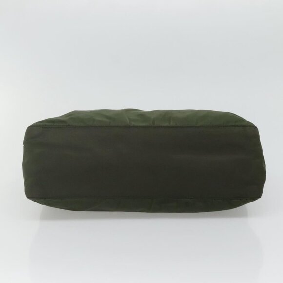 PRADA Chain Shoulder Bag Nylon Khaki Silver Auth - Picture 7 of 16